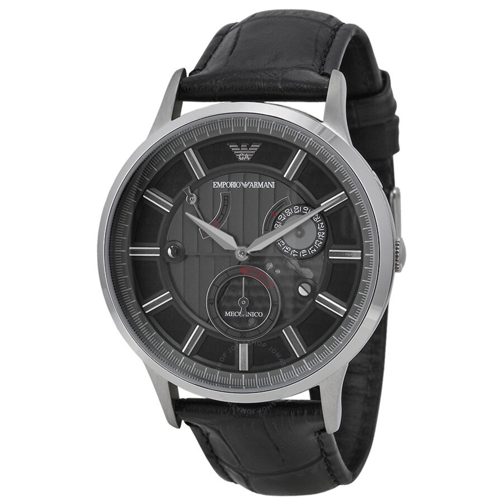 EMPORIO ARMANI Meccanico RENATO Automatic Steel-Black Alligator Leather AR4659